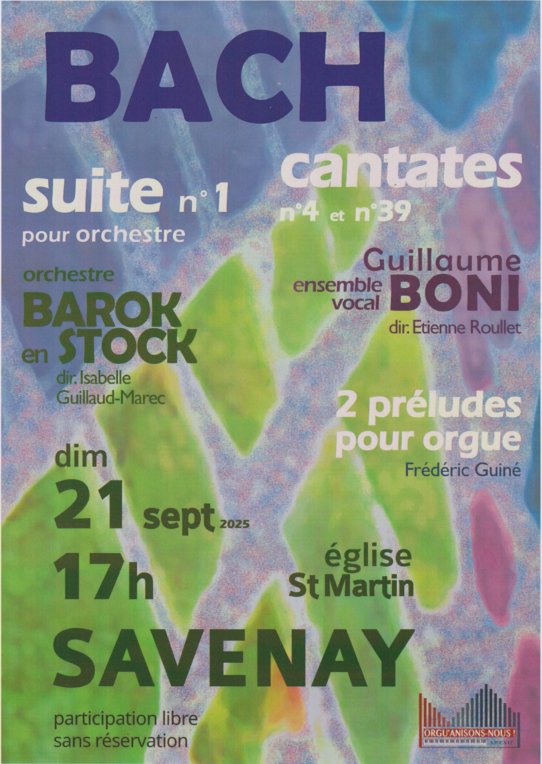 Affiche concert Bach Savenay du 21/09/2025