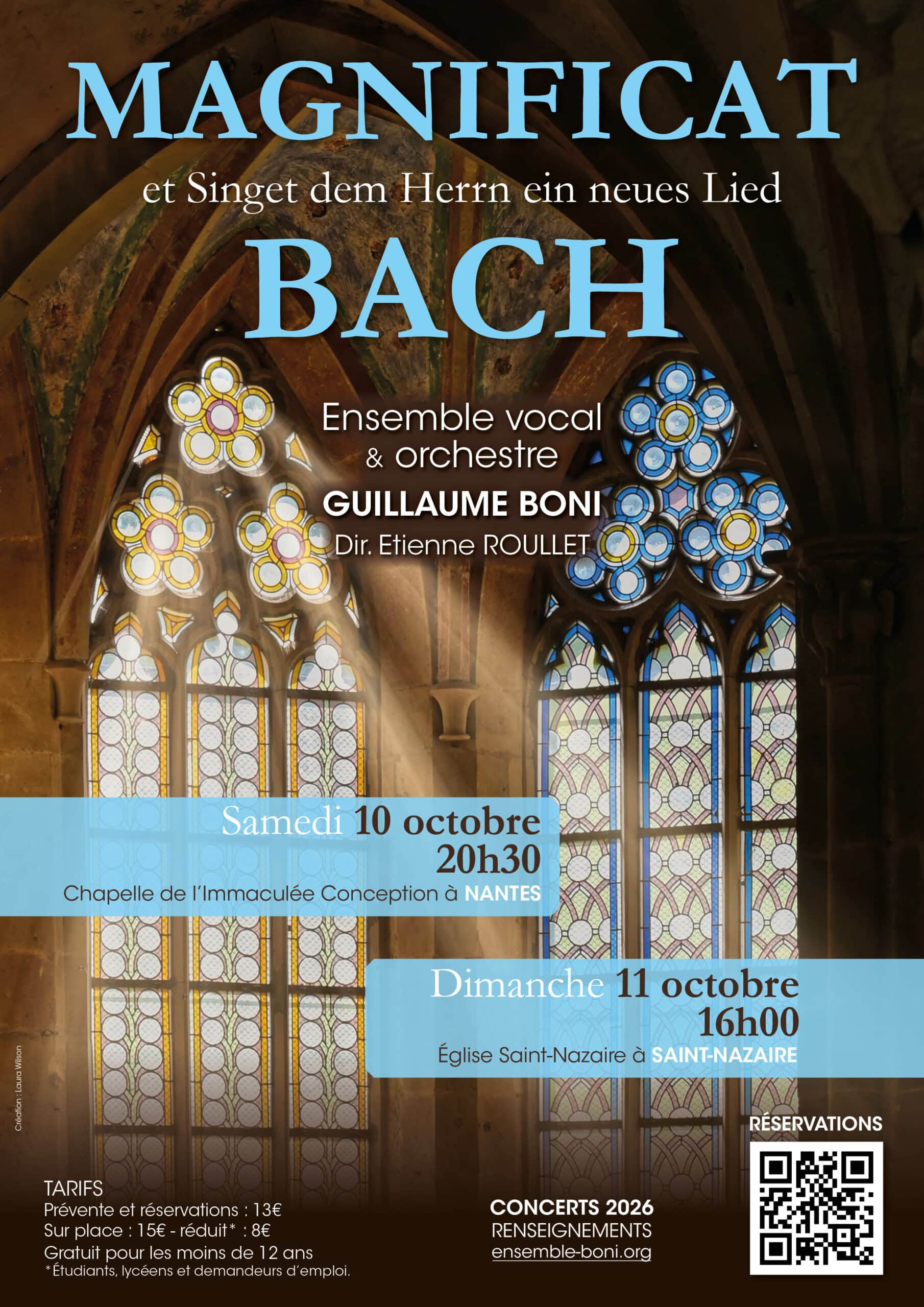 Concert Boni octobre 2026 BACH Magnificat et Singet